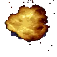 a pixel art drawing of a fried chicken breast on a white background