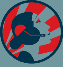 an illustration of a woman wearing a headset with the letter ccc on it