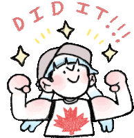 Proud Girl Says "Did It" In English. Sticker - Everyday Canadian Muscles Boyish Stickers