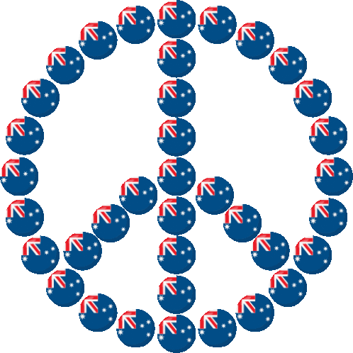Australia Flag Peace Sign Joypixels Sticker - Australia Flag Peace Sign Peace Sign Joypixels Stickers