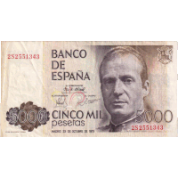 a banco de espana 5000 pesos bill with a picture of a man