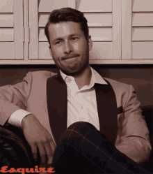 esquire glen powell remorse disappointed head shake