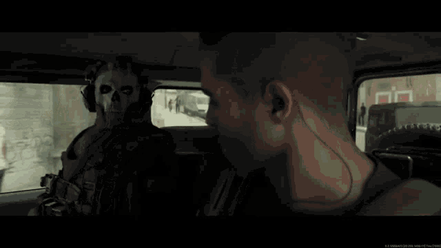Ghost staring at Soap inside the FAKE TAXI, Ghost Staring / Ghost Gaze (MW2)