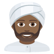 man wearing turban joypixels turban headwear beard