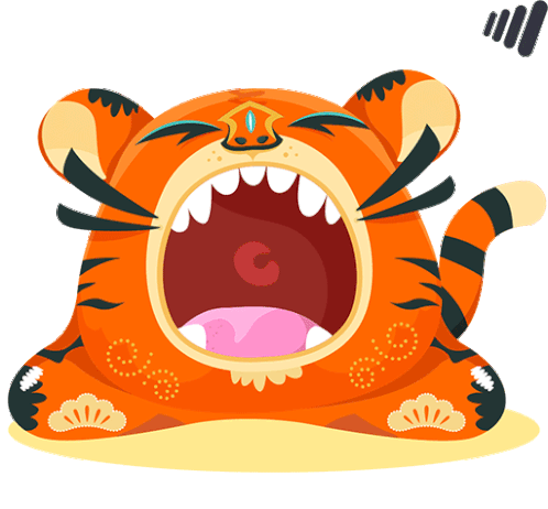 Tiger Cute Tiger Sticker - Tiger Cute Tiger Feed Me Stickers