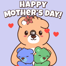 a happy mother 's day greeting card with a teddy bear