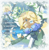 a picture of a cookie with the words pure vanilla ama a mafii on it