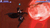 a video game called requiem for love 3d shows a woman flying in the air
