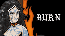 fire tattoo witch burn clothing