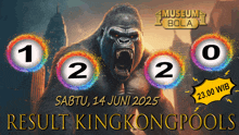 a picture of a gorilla with numbers 1 2 and 3 surrounding it