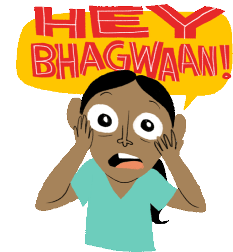Girl Saying Hey Bhagwaan Sticker - Modern Parivar Hey Bhagwaan Shocked Stickers