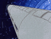 a drawing of a space shuttle with a blue sky in the background