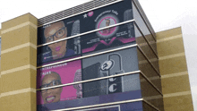 a building with a purple sign that says entrepreneur talks on it