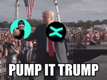 a picture of donald trump giving a thumbs up