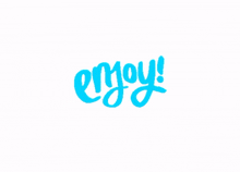a blue sign that says enjoy on it