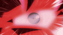a close up of a person 's eye with a glowing sphere in it