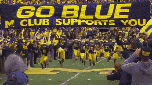 Go Blue GIF - University Of Michigan Michigan Wolverines Michigan Football  - Discover & Share GIFs