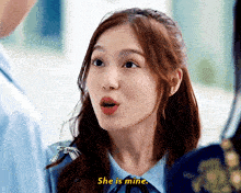 a woman says she is mine while talking to another person