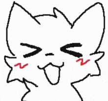 a black and white drawing of a cat with a tongue out .