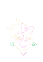 a drawing of a girl with a bow on her hair