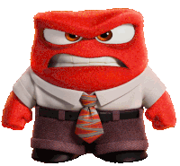a cartoon character with an angry face wearing a white shirt and tie