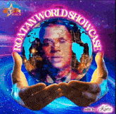 a poster for the roatan world showcase with a man on it
