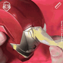 Removing Tape Iron Man GIF - Removing Tape Iron Man Iron Man Helmet GIFs