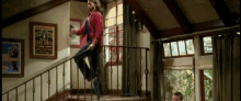 It'S Maple Maple Maaaaaplelicious!! GIF - Two And A Half Men Slide Stairs GIFs