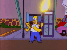 Homer Simpson GIF - The Simpsons Fire Gun Fire GIFs