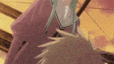 a girl with green hair is standing next to a boy in a pink dress