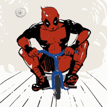 Deadpool Tricycle GIF - Deadpool Tricycle Back GIFs