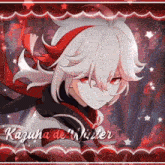a picture of a anime character with the name kazuha de winter on it