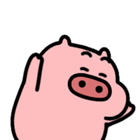 a cartoon pig with a big nose is looking up at the sky .