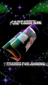a picture of a girl with the words " thanks for joining " on the bottom