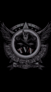 a colorful logo for voice nusantara with an eagle on it