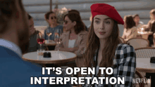 Its Open To Interpretation Lily Collins GIF - Its Open To Interpretation Lily Collins Emily Cooper GIFs