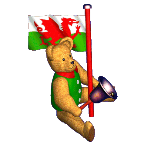 Welsh Flag Welsh Teddy Bear Sticker - Welsh Flag Welsh Teddy Bear Wales Stickers