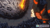 an animated image of a monster with the word kapwing in the bottom right