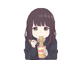 Menhera Eating Sticker - Menhera Eating Anime Stickers