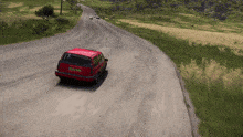 a red van with a license plate that says ' volvo ' on it