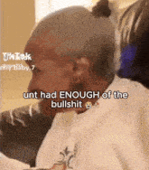 a man with a bun on his head says that he has enough of the bullshit