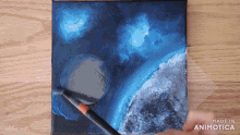a painting of the earth is being painted by chloe rit