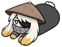 a cartoon character wearing a hat and a scarf