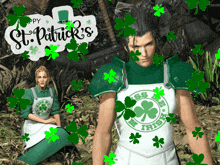 st. patrick 's day is being celebrated with a man and a woman