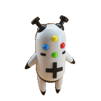 a cartoon character with a cross on its chest