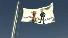 a united states of spinoy et fantasio flag is flying in the wind