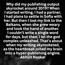 why did my publishing output skyrocket around 2019