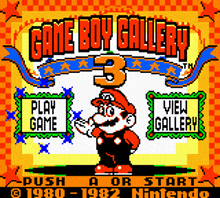 a video game called game boy gallery 3 with mario on it