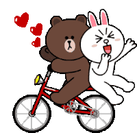 Bicycle Love Sticker - Bicycle Love Mocha Bear Stickers