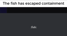 a picture of a fish in a pink tube with the words the fish has escaped containment